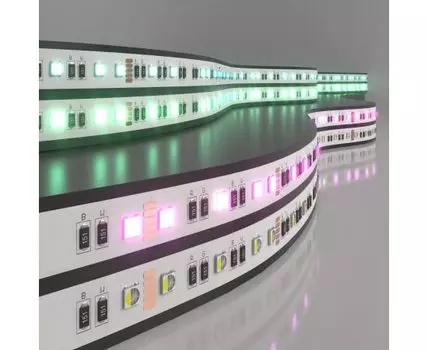 Светодиодная лента Лента светодиодная 24V 24W 60Led 5050 IP20 MIX RGB/холодный белый, 5м
