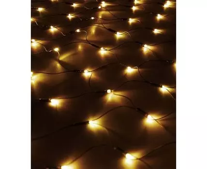 Светодиодная Сеть 2 x 2 м Тепло-Белая 24В, 256 LED, Провод Черный ПВХ, IP54