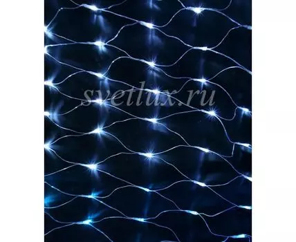 Светодиодная Сеть с Эффектом Бегущий Огонь 3 x 1 м Синяя 24В, 320 LED, Провод Прозрачный Силикон, IP65