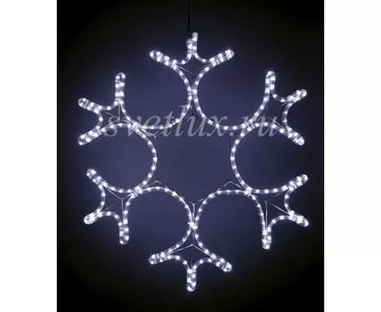 Светодиодная Снежинка 0,55м Белая, Дюралайт на Металлическом Каркасе, IP54