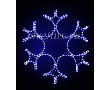 Светодиодная Снежинка 0,55м Синяя, Дюралайт на Металлическом Каркасе, IP54
