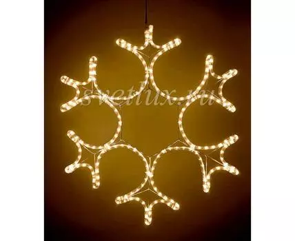 Светодиодная Снежинка 0,55м Тепло-Белая, Дюралайт на Металлическом Каркасе, IP54