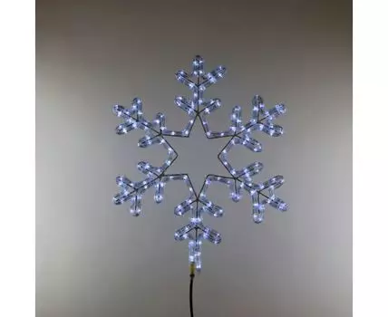 Светодиодная Снежинка 0,5м Белая, Дюралайт на Металлическом Каркасе, IP54