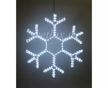 Светодиодная Снежинка 0,5м Белая, Дюралайт на Металлическом Каркасе, IP54