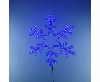 Светодиодная Снежинка 0,5м Синяя, Дюралайт на Металлическом Каркасе, IP54