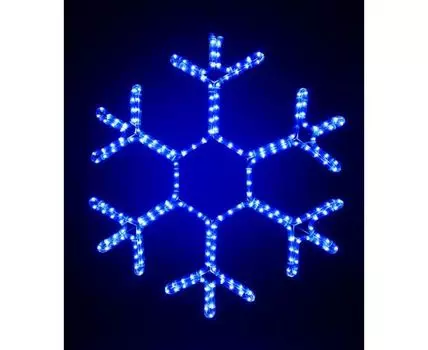 Светодиодная Снежинка 0,5м Синяя, Дюралайт на Металлическом Каркасе, IP54