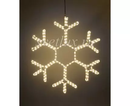 Светодиодная Снежинка 0,5м Тепло-Белая, Дюралайт на Металлическом Каркасе, IP54