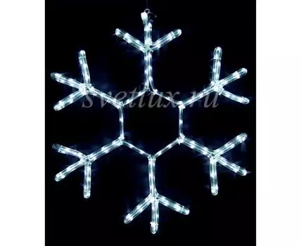 Светодиодная Снежинка 0,7м Белая, Дюралайт на Металлическом Каркасе, IP54