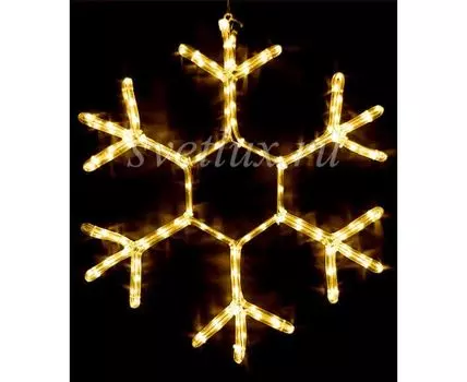 Светодиодная Снежинка 0,7м Тепло-Белая, Дюралайт на Металлическом Каркасе, IP54