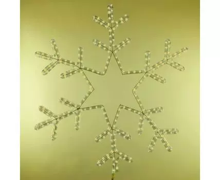 Светодиодная Снежинка 0,8м Тепло-Белая, Дюралайт на Металлическом Каркасе, IP54