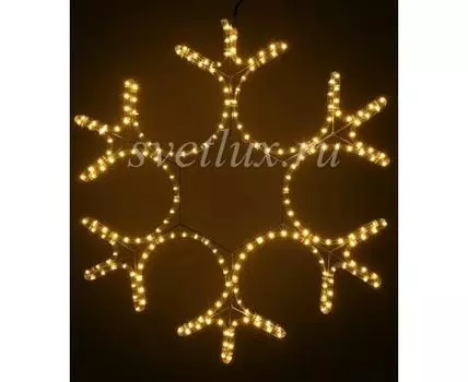 Светодиодная Снежинка 0,8м Тепло-Белая, Дюралайт на Металлическом Каркасе, IP54