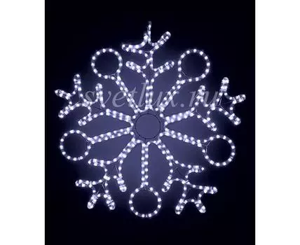 Светодиодная Снежинка 0,9м Белая, Дюралайт на Металлическом Каркасе, IP54