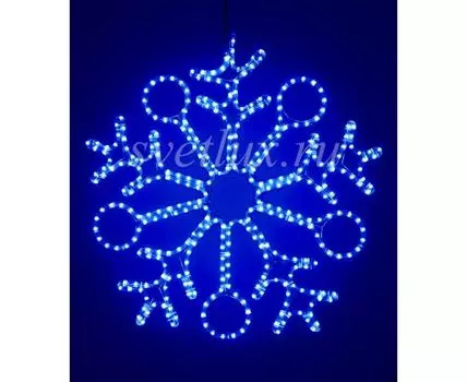 Светодиодная Снежинка 0,9м Синяя, Дюралайт на Металлическом Каркасе, IP54