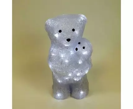 Светодиодный Мишка с Медвежонком 30см Белый 24В, 40 LED, IP54