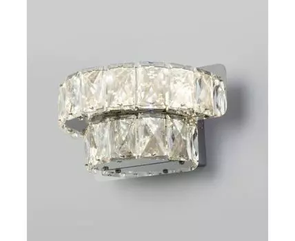 Светодиодный настенный светильник с хрусталем 90059/2 хром