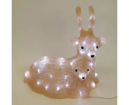 Светодиодный Олень с Детенышем 34см Белый 24В, 50 LED, IP54