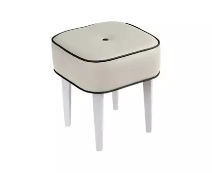 Табурет Handy SQ (Белый, 40, Кожа Stainless белый/MANGO 305 черный, Ножки белые)
