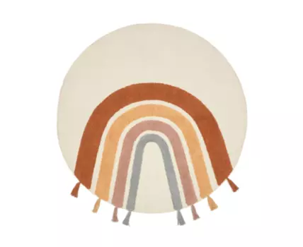 Tadea Круглый ковер 100% хлопок с разноцветной радугой 100 см