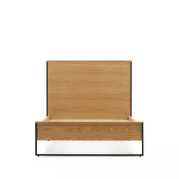 Taiana Кровать из шпона дуба со стальными ножками в черной отделке 90 x 190 см