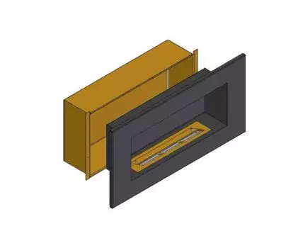 Теплоизоляционный корпус для встраивания в мебель для очага 1400 мм (Черный)