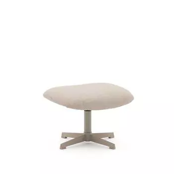 Teryl Пуф из шенилла бежевого цвета с серым металлом