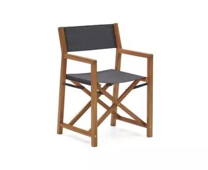 Thianna Складной стул черного цвета с основанием из массива акации