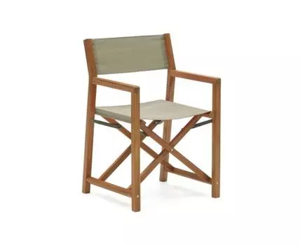 Thianna Складной стул зеленого цвета с основанием из массива акации