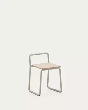 Tinn Стул из ясеневого шпона с бежевой металлической конструкцией