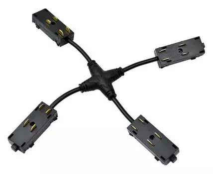 Токопровод X-образный центральный Denkirs SMART UNI TR2116-BK