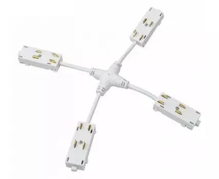 Токопровод X-образный центральный Denkirs SMART UNI TR2116-WH