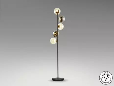 Торшер Inoa 5L черный-дымчатый-янтарный