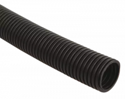 Труба гофрированная D25 мм (бухта - 50м) ПНД легкая с протяжкой цвет черный