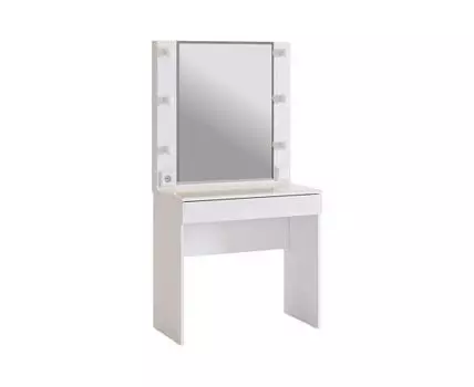 Туалетный столик Гламур белый / белый глянец