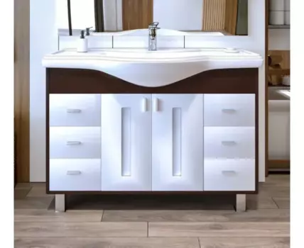 Тумба БАЛИ 120 ПВХ венге / белый (д/рак. Классик 120)