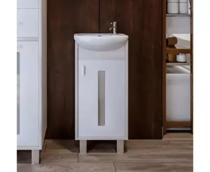 Тумба БАЛИ 40 правая ПВХ светлая лиственница / белый (д/рак. Азов 40)