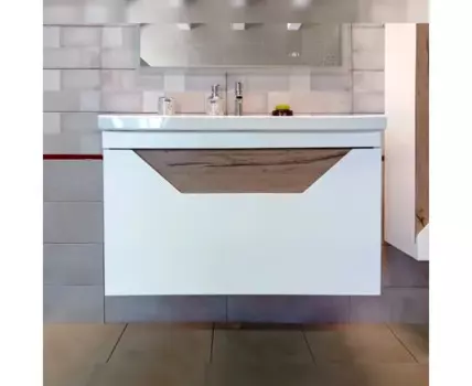 Тумба Брайтон 100 Белый матовый/Дуб Кера (д/р Mario 100, Фостер 100)