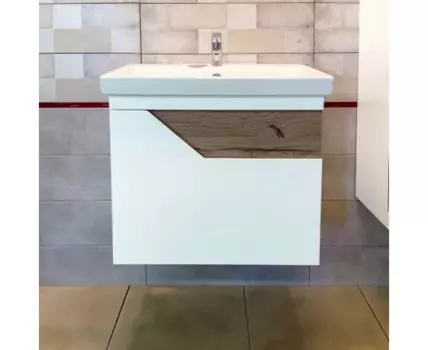 Тумба Брайтон 60 Белый матовый/Дуб Кера (д/р Moduo slim 60)