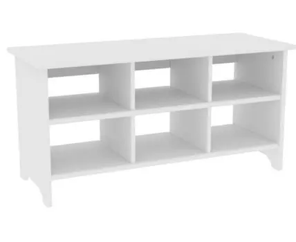Тумба для обуви 900 Вествик с открыттыми полками, массив сосны, цвет белый