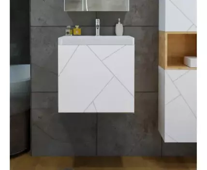 Тумба КРИСТАЛЛ 50 (д./рак. MODUO 50 SLIM) Белая