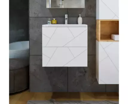 Тумба КРИСТАЛЛ 60 (д./рак. MODUO 60 SLIM) Белая