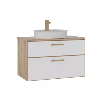 Тумба под раковину ORKA Salerno 80 подвесная, белый матовый, ручки золото