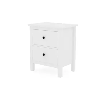 Тумба с двумя ящиками Ф-156.14 из массива сосны, цвет белый