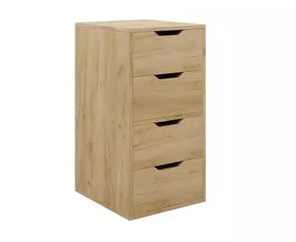 Тумба с ящиками Юнит (72, 42, С ящиками, Светлое дерево, 37)