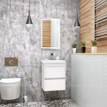 Тумба с раковиной Art&Max Family 40 см Family-400-2C-SO-BL белый глянец