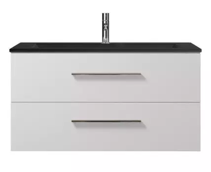 Тумба с раковиной Creto Ares White 100 black