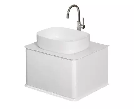 Тумба с раковиной Creto Stella 60 см белый глянец, 16-CRE35/60/