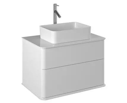 Тумба с раковиной Creto Stella 80 см белый глянец, 16-CRE50/80/