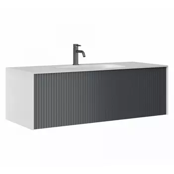 Тумба с раковиной ORKA Cube 80 подвесная, антрацит матовый