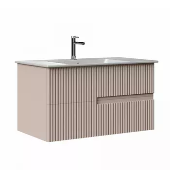 Тумба с раковиной ORKA Moonlight 70 подвесная, бежевый матовый