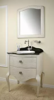 Тумба с раковиной Timo Ellen 70 H-V серебро патина, черный